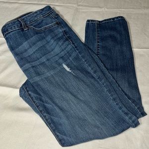 Simply Vera Vera Wang Blue Distressed Denim Skinny Midrise Jeans‎ 14 Petite